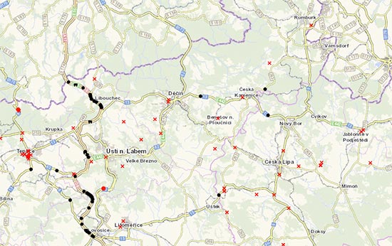 MAPA STAVEB V DĚČÍNĚ