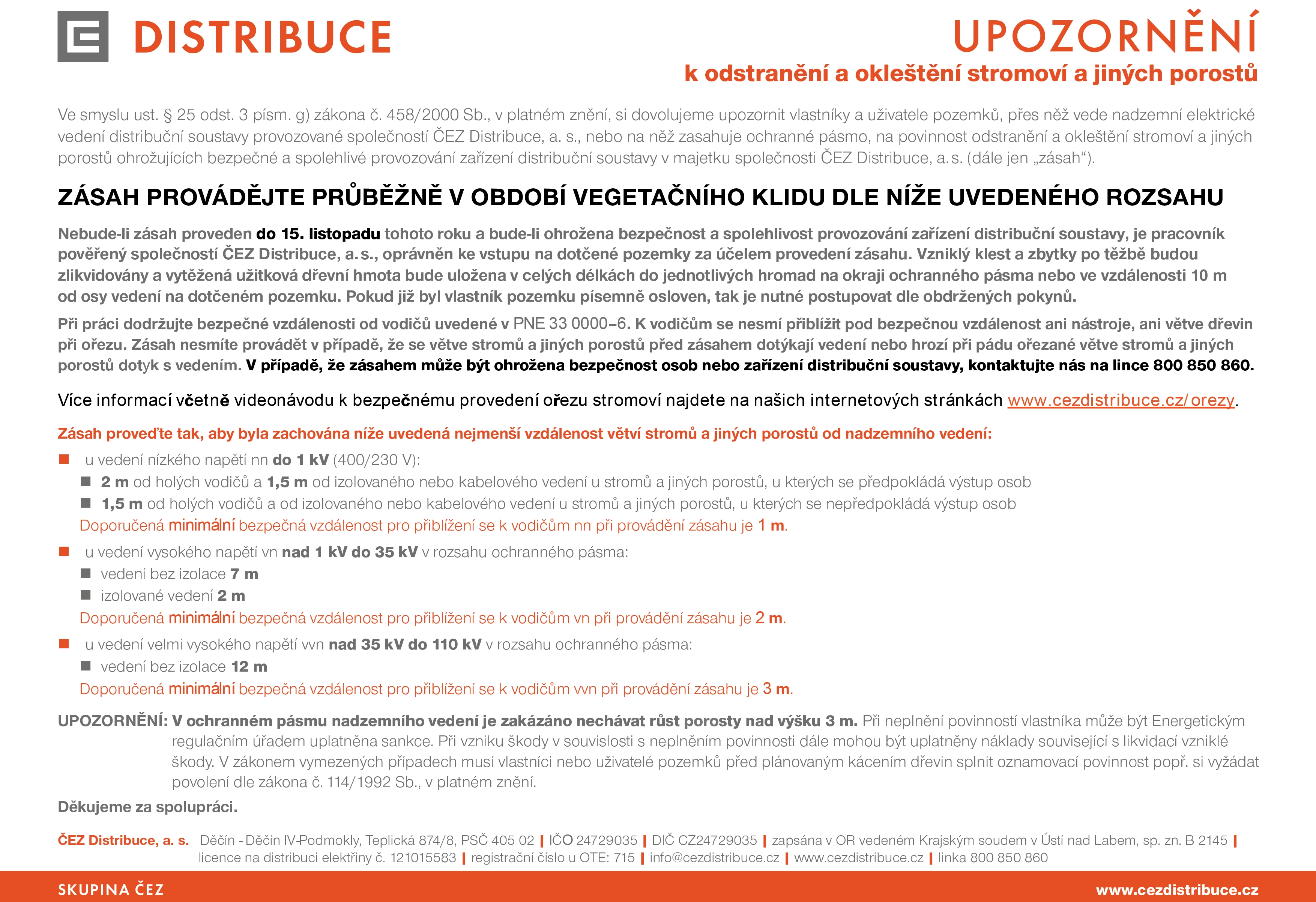 upozorneni k odstraneni a oklesteni stromovi 2025