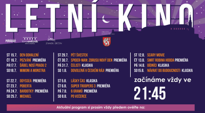 Letní kino v Děčíně nabídne premiéry i klasiku