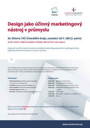 Pozvánka na seminář Design jako účinný marketingový nástroj v průmyslu