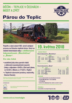 České dráhy oslaví tuto sobotu 160. výročí zahájení provozu na Ústecko-teplické dráze jízdami historickými vlaky