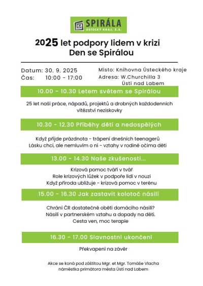 Den se Spirálou - 25 let podpory lidem v krizi