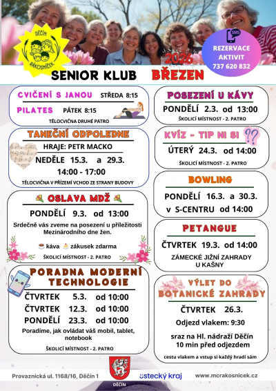 Březnové akce v Senior klubu Rákosníček Děčín