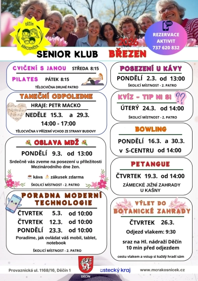 Březnové akce v Senior klubu Rákosníček Děčín