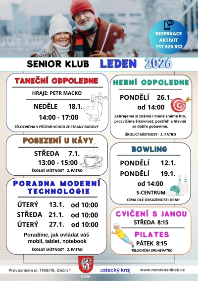 Lednové akce v Senior klubu Rákosníček Děčín