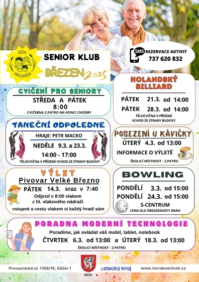 Březnové akce v Senior klubu Rákosíček Děčín