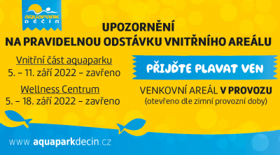 Aquapark čeká v září pravidelná odstávka