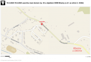 Uzavření místní komunikace v Březinách od 19.5. do 19.6. 2020