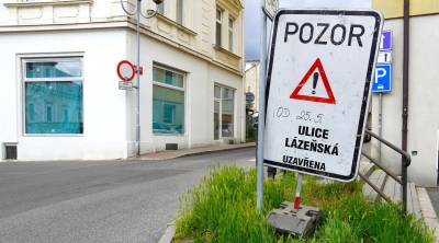 Uzavírka v Lázeňské ulici kvůli rekonstrukci plynovodu