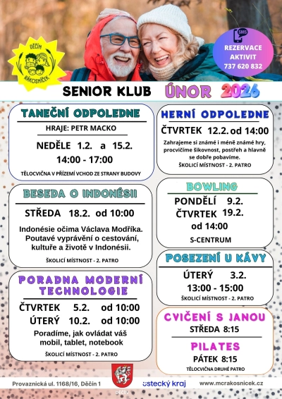 Únorové akce v Senior klubu Rákosníček Děčín