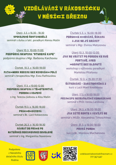 Vzdělávání v Rákosníčku Děčín - březen 2026