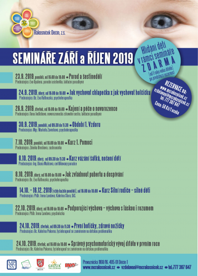 Rákosníček Děčín, z.s. - semináře září a říjen 2019