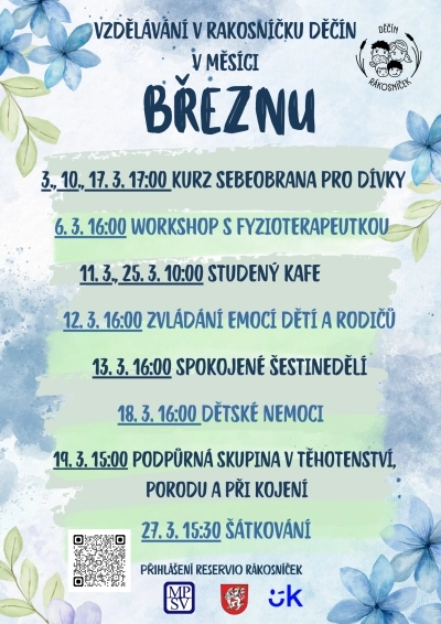Rákosníček Děčín Vás zve na vzdělávací akce - březen 2025