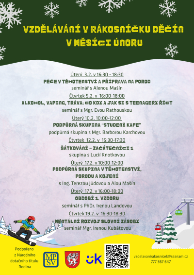 Vzdělávací únorové akce v Rákosníčku Děčín