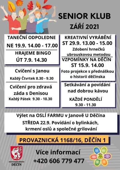 Senior klub - program zářijových akcí